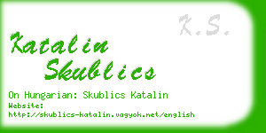 katalin skublics business card